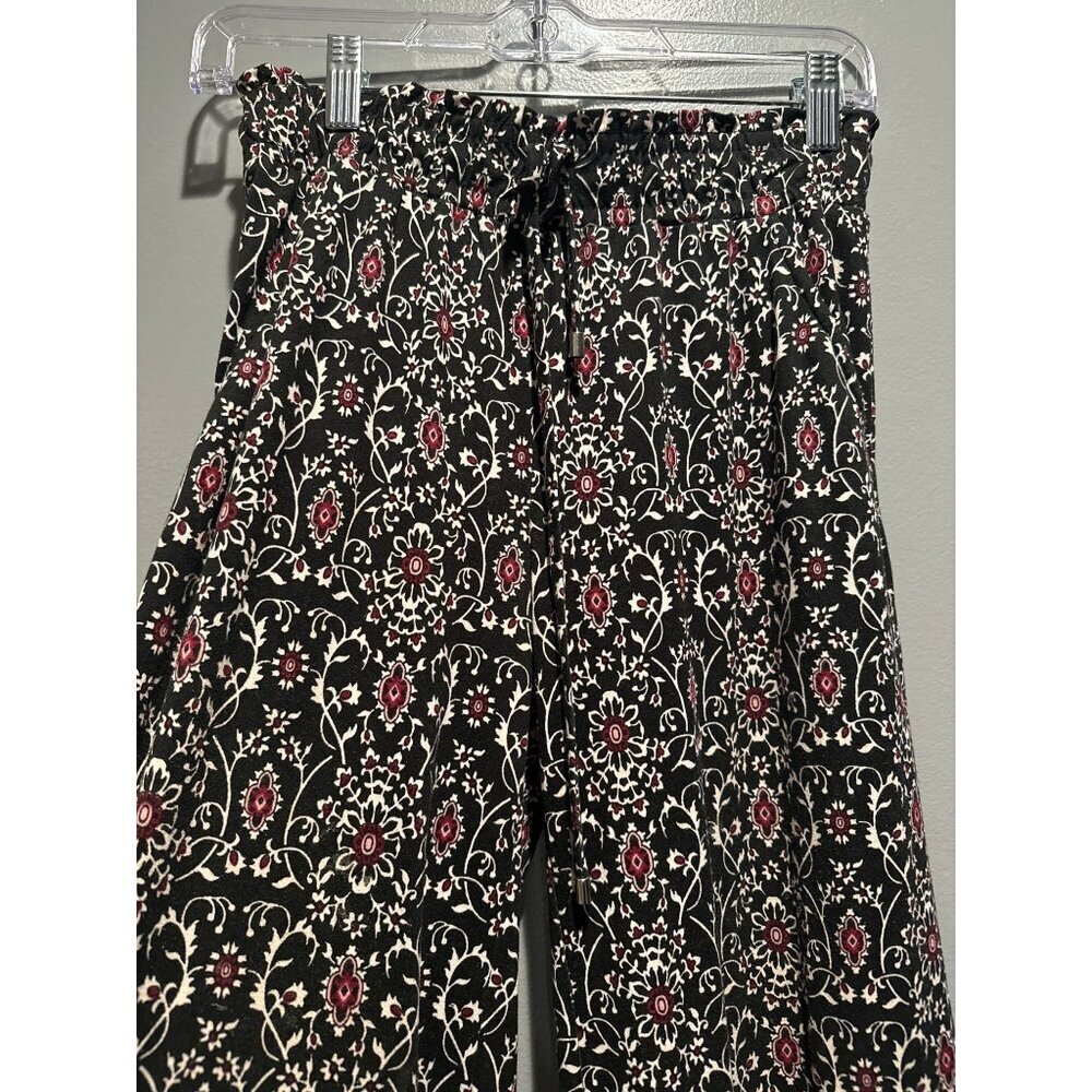 Joe B by Joe Benbasset Women size XS Floral Pull-On Pants Boho bohemian wide leg
